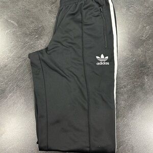 Adidas Black Joggers with White Accents